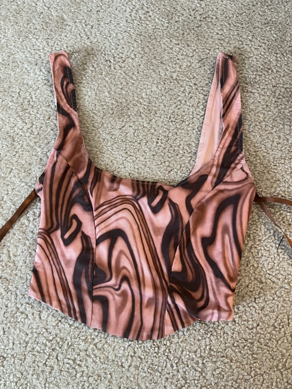 Abstract Corset Bustier Top
